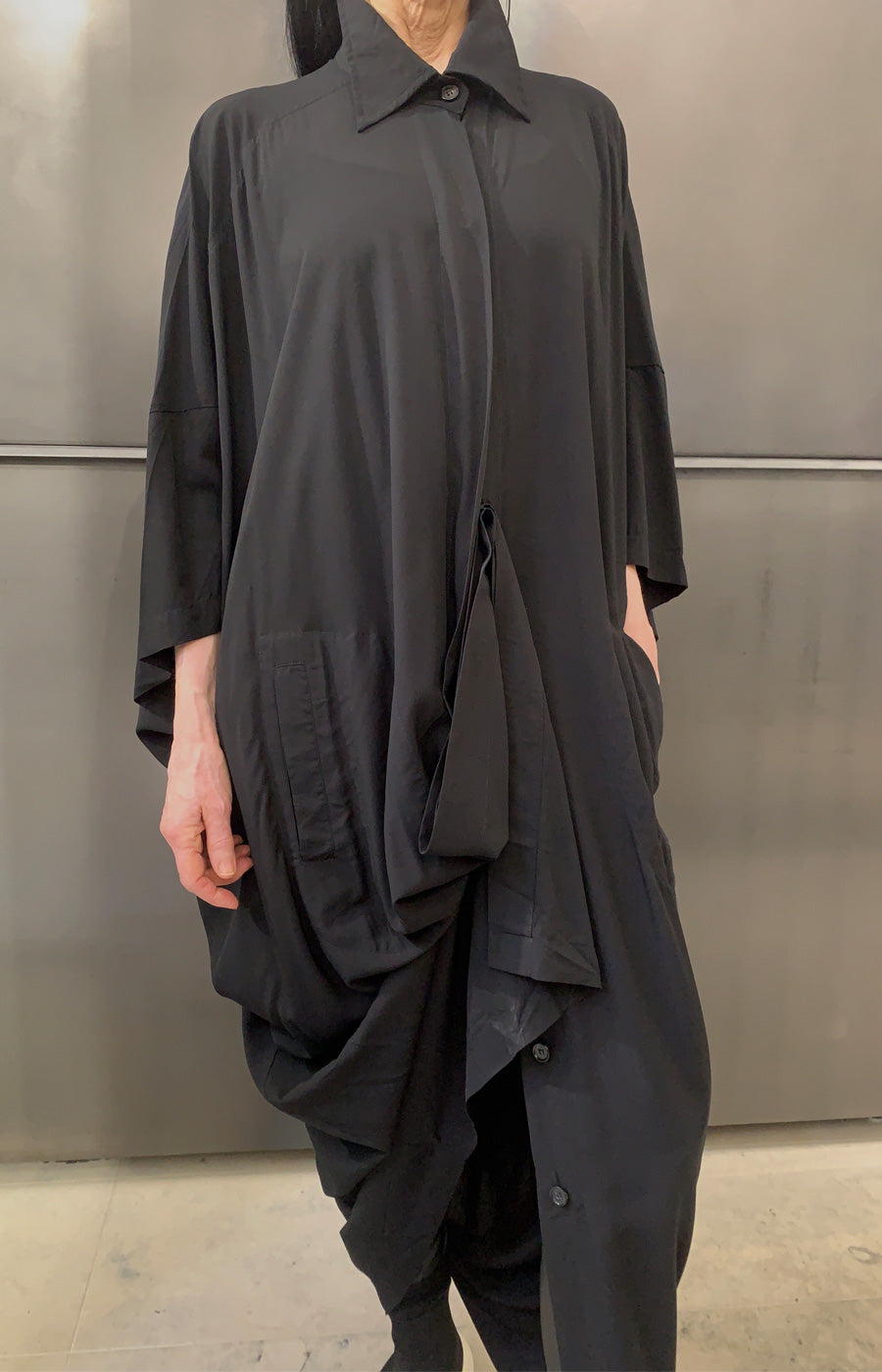 MAHALIA SHIRT DRESS BLACK