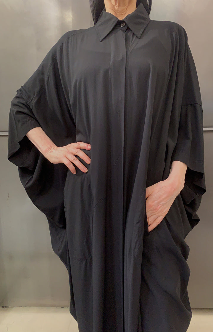 MAHALIA SHIRT DRESS BLACK